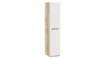 Шкаф для белья с 1-ой дверью «Фьюжн» Дуб Делано/Белый глянец в Ленске - lensk.mebel54.com | фото