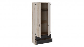 Шкаф для одежды комбинированный «Окланд» (Фон Черный/Дуб Делано) в Ленске - lensk.mebel54.com | фото