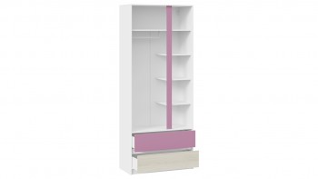 Шкаф для одежды комбинированный «Сканди» Дуб Гарден/Белый/Лиловый в Ленске - lensk.mebel54.com | фото