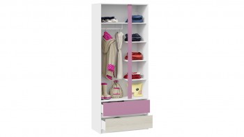 Шкаф для одежды комбинированный «Сканди» Дуб Гарден/Белый/Лиловый в Ленске - lensk.mebel54.com | фото