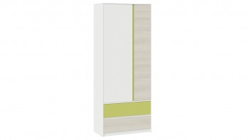 Шкаф для одежды комбинированный «Сканди» Дуб Гарден/Белый/Зеленый в Ленске - lensk.mebel54.com | фото