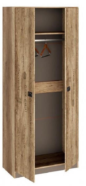 Шкаф для одежды «Пилигрим» (Дуб Каньон светлый, Фон серый) в Ленске - lensk.mebel54.com | фото