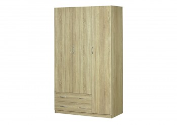 Шкаф для платья и белья 3-х дверный без зеркала Дуб Сонома в Ленске - lensk.mebel54.com | фото