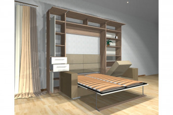 Шкаф-кровать с диваном Каролина в Ленске - lensk.mebel54.com | фото