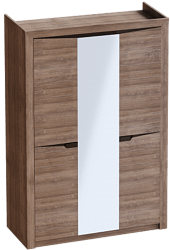Шкаф трехдверный Соренто Дуб стирлинг/Кофе структурный матовый в Ленске - lensk.mebel54.com | фото