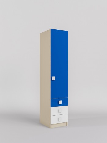 Шкаф угловой (секция с ящиками) Скай люкс (Синий/Белый/корпус Клен) в Ленске - lensk.mebel54.com | фото