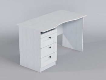 Стол (столешница с выемкой) Классика (Белый/корпус Выбеленное дерево) в Ленске - lensk.mebel54.com | фото