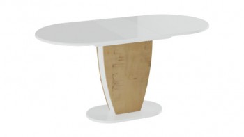 Стол обеденный «Монреаль» Тип 1 (Белый глянец/Бунратти) в Ленске - lensk.mebel54.com | фото