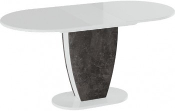 Стол обеденный «Монреаль» Тип 1 (Белый глянец/Моод темный) в Ленске - lensk.mebel54.com | фото