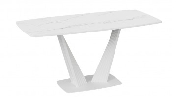 Стол раздвижной «Фабио» Тип 1 (Белый мрамор матовый) в Ленске - lensk.mebel54.com | фото