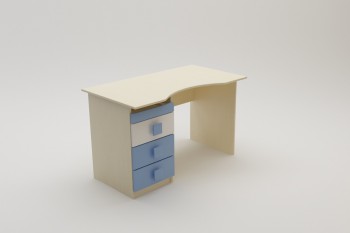 Стол (столешница с выемкой) Скай (Синий/Белый/корпус Клен) в Ленске - lensk.mebel54.com | фото