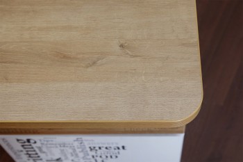 Стол угловой с ящиками «Оксфорд» (Ривьера/Белый с рисунком) в Ленске - lensk.mebel54.com | фото