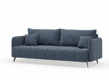 Валериан диван трёхместный прямой Синий, ткань RICO FLEX 101 в Ленске - lensk.mebel54.com | фото