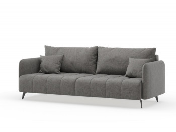 Валериан диван трёхместный прямой Стальной, ткань RICO FLEX 9292 в Ленске - lensk.mebel54.com | фото
