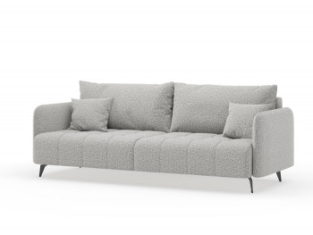 Валериан диван трёхместный прямой Светло-серый, ткань RICO FLEX 108 в Ленске - lensk.mebel54.com | фото