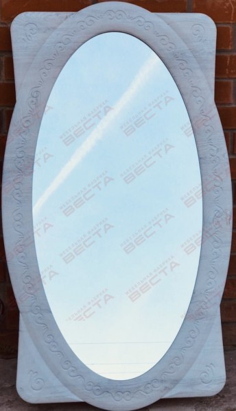 Зеркало Овальное МДФ Белый в Ленске - lensk.mebel54.com | фото